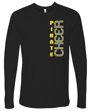 Custom Printed Apparel | PW Cheer | Adult Unisex Long Sleeve "Block Text Design" (Navy/Black) - PW Cheer - 18929