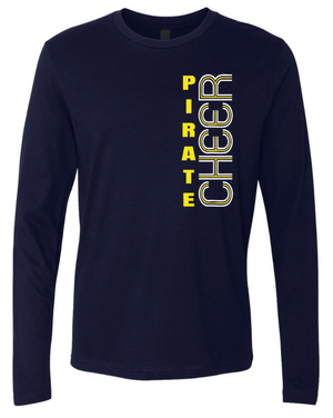 Custom Printed Apparel | PW Cheer | Adult Unisex Long Sleeve "Block Text Design" (Navy/Black) - PW Cheer - 18929