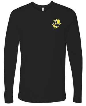 Custom Printed Apparel | PW Cheer | Adult Unisex Long Sleeve "Megaphone/Pom Design" (Navy/Black) - PW Cheer - 18929