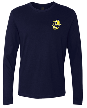 Custom Printed Apparel | PW Cheer | Adult Unisex Long Sleeve "Megaphone/Pom Design" (Navy/Black) - PW Cheer - 18929
