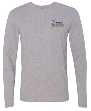 Custom Printed Apparel | PW Cheer | Adult Unisex Long Sleeve "Script Text Design" (White/Heather Grey) - PW Cheer - 18929