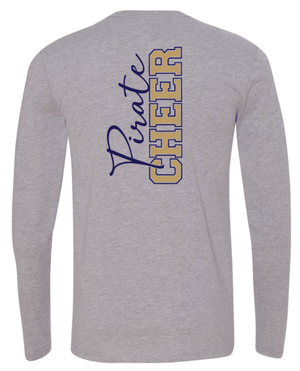 Custom Printed Apparel | PW Cheer | Adult Unisex Long Sleeve "Script Text Design" (White/Heather Grey) - PW Cheer - 18929