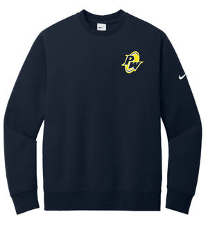 Custom Printed Apparel | PW Cheer | Adult Unisex Nike Club Fleece Crew "Megaphone/Pom Design" (Navy/Black) - PW Cheer - 18929