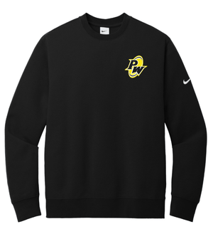 Custom Printed Apparel | PW Cheer | Adult Unisex Nike Club Fleece Crew "Megaphone/Pom Design" (Navy/Black) - PW Cheer - 18929