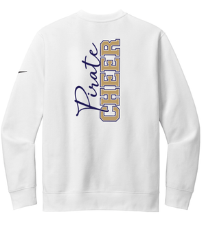 Custom Printed Apparel | PW Cheer | Adult Unisex Nike Club Fleece Crew "Script Text Design" (White/Heather Grey) - PW Cheer - 18929