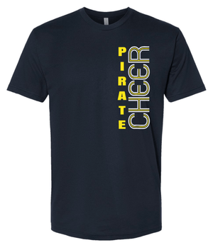 Custom Printed Apparel | PW Cheer | Adult Unisex T-Shirt "Block Text Design" (Navy/Black) - PW Cheer - 18929