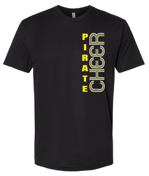 Custom Printed Apparel | PW Cheer | Adult Unisex T-Shirt "Block Text Design" (Navy/Black) - PW Cheer - 18929