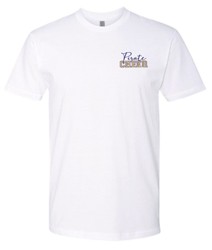 Custom Printed Apparel | PW Cheer | Adult Unisex T-Shirt "Script Text Design" (White/Heather Grey/Gold) - PW Cheer - 18929