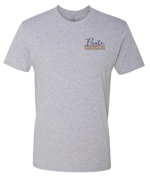 Custom Printed Apparel | PW Cheer | Adult Unisex T-Shirt "Script Text Design" (White/Heather Grey/Gold) - PW Cheer - 18929
