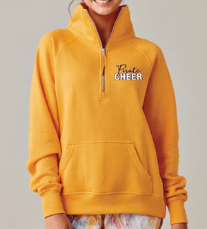 Custom Printed Apparel | PW Cheer | Women's 1/4 Zip "Badge Design" (Mango Dream/Athletic Heather) - PW Cheer - 18929