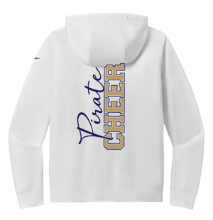 Custom Printed Apparel | PW Cheer | Women's Nike Club Fleece Full - Zip Hoodie"Script Text Design" (White/Heather Grey) - PW Cheer - 18929