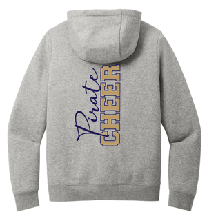 Custom Printed Apparel | PW Cheer | Women's Nike Club Fleece Full - Zip Hoodie"Script Text Design" (White/Heather Grey) - PW Cheer - 18929