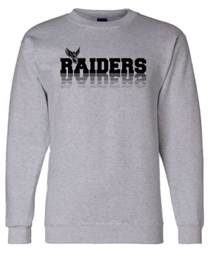 Custom Apparel - Screen Printing - Raider Back to School - Adult Unisex Grey Crewneck Sweatshirt - Raider Back to School - 16220