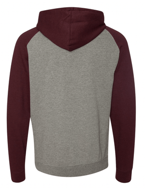 Custom Apparel - Screen Printing - Raiders Mirror Hoodie (Gunmetal & Burgundy/ Black) - Hooded Sweatshirt - Fabricated Customs