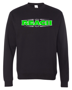 Custom Printed Apparel | Reach Holiday Store | Adult Unisex Black Crewneck "Neon Reach" - Reach Holiday Store - 18777