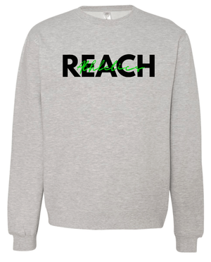 Custom Printed Apparel | Reach Holiday Store | Adult Unisex Grey Crewneck "Reach Script" - Reach Holiday Store - 18777