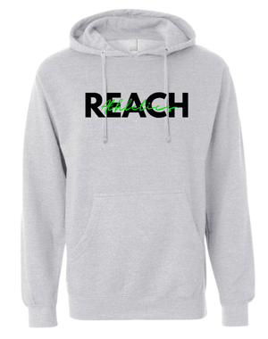 Custom Printed Apparel | Reach Holiday Store | Adult Unisex Grey Hoodie "Reach Script" - Reach Holiday Store - 18777