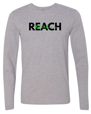 Custom Printed Apparel | Reach Holiday Store | Adult Unisex Grey Long Sleeve "Reach Script" - Reach Holiday Store - 18777