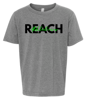 Custom Printed Apparel | Reach Holiday Store | Youth Grey T-Shirt "Reach Script" - Reach Holiday Store - 18777