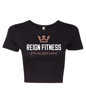 Custom Apparel - Screen Printing - Reign Fitness - Women's Crop Tee - reign fitness