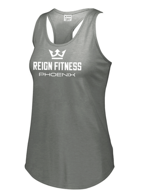 Custom Apparel - Screen Printing - Reign Fitness - Women's Lux Triblend Racerback Tank - reign fitness