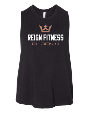 Custom Apparel - Screen Printing - Reign Fitness - Women's Racerback Crop Tank - reign fitness