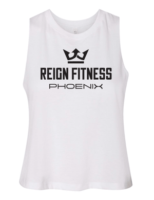 Custom Apparel - Screen Printing - Reign Fitness - Women's Racerback Crop Tank - reign fitness