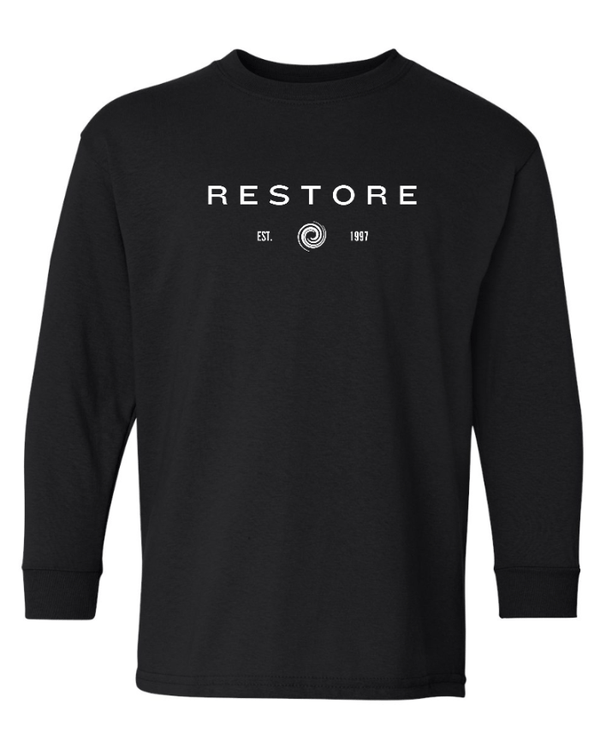 Custom Apparel - Screen Printing - Restore Church - Fall 2024 - Youth Long Sleeve T-Shirt - Restore Church - Fall 2024 - 16758