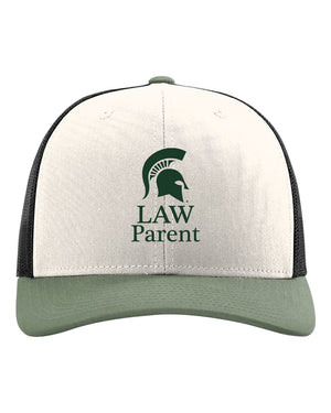 MSU College of Law Weekend Headwear Cream/ Black/ Loden Green front view