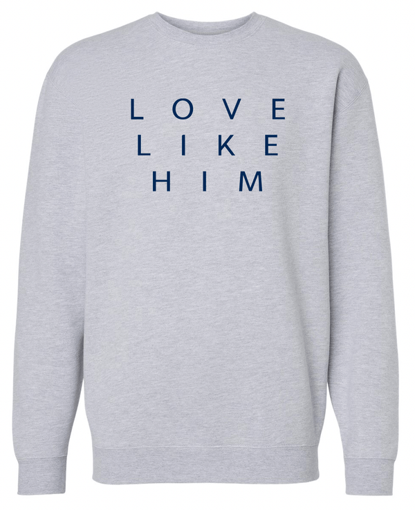 Custom Printed Apparel | Riverview Church - Love Like Him Embroidered Crew Neck Sweatshirt (multiple color options) - Riverview Church - 17890