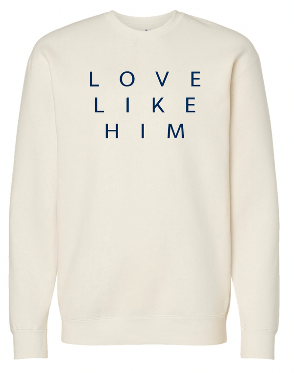 Custom Printed Apparel | Riverview Church - Love Like Him Embroidered Crew Neck Sweatshirt (multiple color options) - Riverview Church - 17890