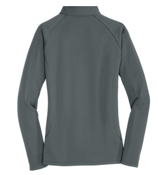 Custom Apparel - Screen Printing - Saranac Schools Staff Apparel - Eddie Bauer Women's Fleece 1/2 Zip Grey - Saranac Community Schools Staff Order - 16448
