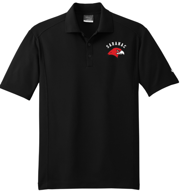 Custom Apparel - Screen Printing - Saranac Schools Staff Apparel - Men's Nike DriFIT Polo Black - Saranac Community Schools Staff Order - 16448