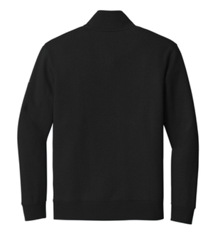 Custom Apparel - Screen Printing - Saranac Schools Staff Apparel - Men's Nike Fleece Swoosh Sleeve 1/2 Zip Black/White - Saranac Community Schools Staff Order - 16448