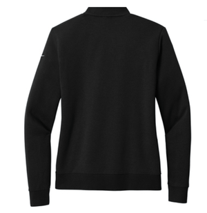 Custom Apparel - Screen Printing - Saranac Schools Staff Apparel - Women's Nike Fleece Swoosh Sleeve 1/2 Zip Black/White - Saranac Community Schools Staff Order - 16448