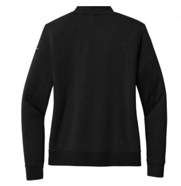 Custom Apparel - Screen Printing - Saranac Schools Staff Apparel - Women's Nike Fleece Swoosh Sleeve 1/2 Zip Black/White - Saranac Community Schools Staff Order - 16448