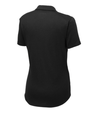 Custom Apparel - Screen Printing - Saranac Schools Staff Apparel - Women's Tri Blend Polo Black/White - Saranac Community Schools Staff Order - 16448