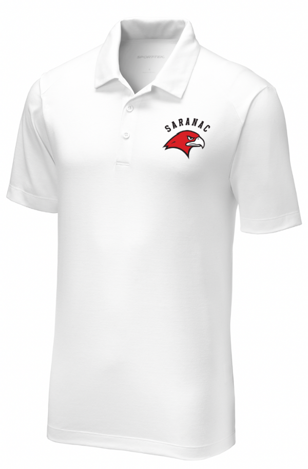 Saranac Schools Staff Apparel - Men's Tri-Blend Polo Black/White