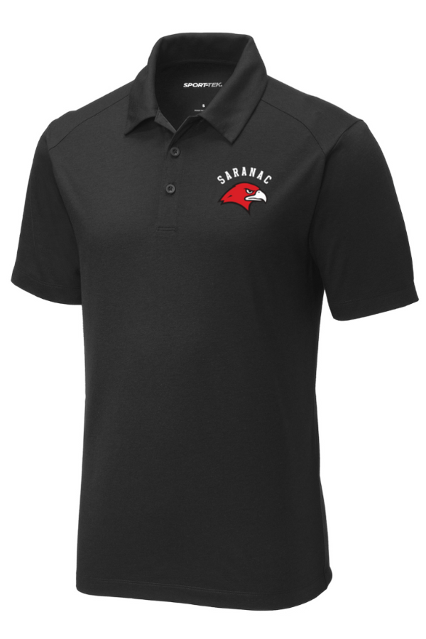 Saranac Schools Staff Apparel - Men's Tri-Blend Polo Black/White