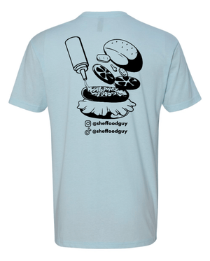 Custom Apparel - Screen Printing - Shef Food Guy - Blue CVC T-Shirt - Shef Food Guy - 16095