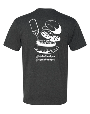 Custom Apparel - Screen Printing - Shef Food Guy - Charcoal CVC T-Shirt - Shef Food Guy - 16095