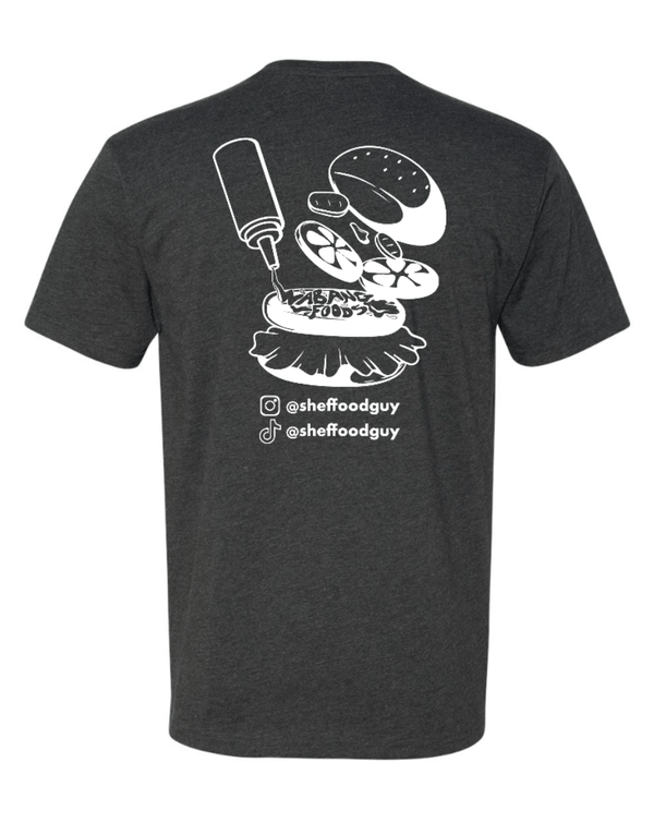 Custom Apparel - Screen Printing - Shef Food Guy - Charcoal CVC T-Shirt - Shef Food Guy - 16095