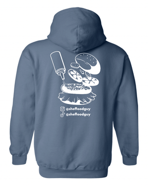 Custom Apparel - Screen Printing - Shef Food Guy - Indigo Blue Heavy Blend Hoodie - Shef Food Guy - 16095