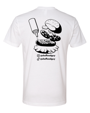 Custom Apparel - Screen Printing - Shef Food Guy - White CVC T-Shirt - Shef Food Guy - 16095