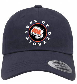 Custom Printed Apparel | Soul of Detroit 2025 | Adult Navy Twill Dad Hat "Soul Logo Badge" - Soul of Detroit 25 - 18706