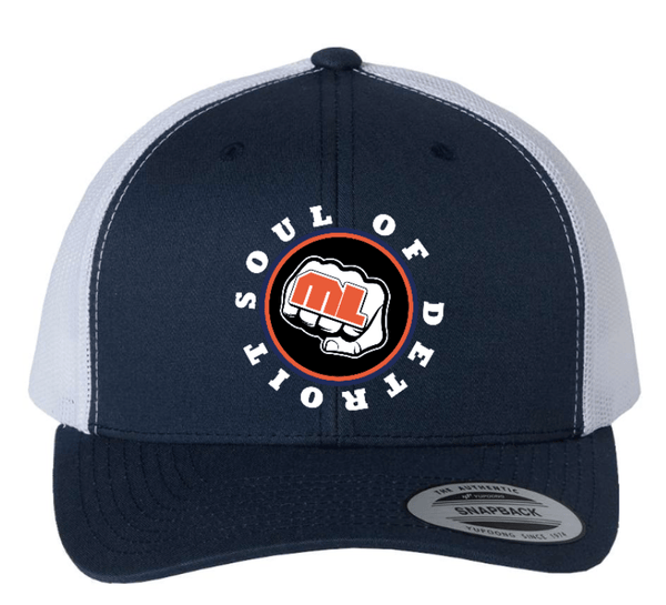 Custom Printed Apparel | Soul of Detroit 2025 | Adult Retro Trucker Cap "Soul Logo Badge" - Soul of Detroit 25 - 18706
