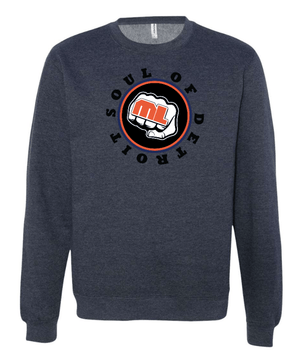 Custom Printed Apparel | Soul of Detroit 2025 | Adult Unisex Crewneck "Soul Logo" (Grey/Navy) - Soul of Detroit 25 - 18706