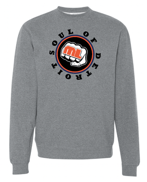 Custom Printed Apparel | Soul of Detroit 2025 | Adult Unisex Crewneck "Soul Logo" (Grey/Navy) - Soul of Detroit 25 - 18706