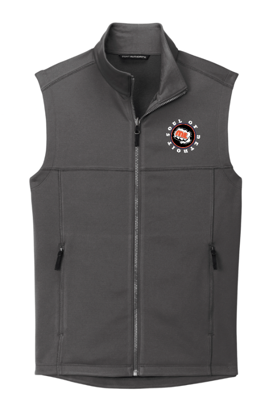 Custom Printed Apparel | Soul of Detroit 2025 | Adult Unisex Fleece Vest "Soul Logo Badge" (Graphite/Navy) - Soul of Detroit 25 - 18706