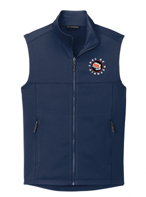 Custom Printed Apparel | Soul of Detroit 2025 | Adult Unisex Fleece Vest "Soul Logo Badge" (Graphite/Navy) - Soul of Detroit 25 - 18706